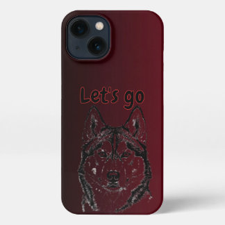 Red Siberian Husky Lets Go Phone Case iPhone 13 Hülle