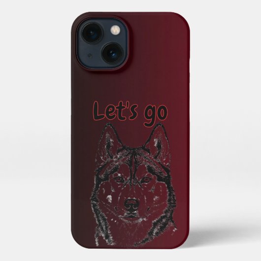 Red Siberian Husky Lets Go Phone Case iPhone Hülle (Rückseite)