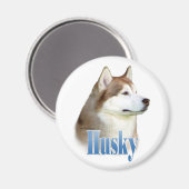 Red Siberian Husky Name - Magnet (Vorderseite/Rückseite)