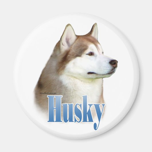 Red Siberian Husky Name - Magnet (Vorne)
