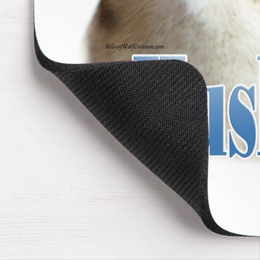 Red Siberian Husky Name Mousepad (Ecke)