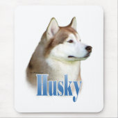 Red Siberian Husky Name Mousepad (Vorne)