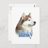 Red Siberian Husky Name Postkarte (Vorne/Hinten)