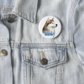 Red Siberian Husky Name - Schaltfläche Button (Beispiel)
