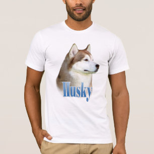 Red Siberian Husky Name T-Shirt