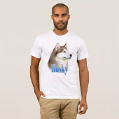 Red Siberian Husky Name T-Shirt (Vorne ganz)