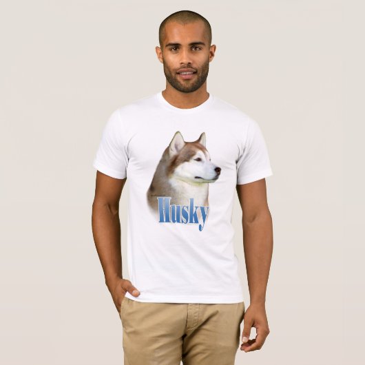 Red Siberian Husky Name T-Shirt (Vorne ganz)
