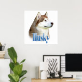 Red Siberian Husky Poster (Heimbüro)