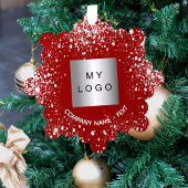 Red silber Glitzer - elegantes Firmenlogo Ornament Karte