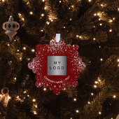 Red silber Glitzer - elegantes Firmenlogo Ornament Karte