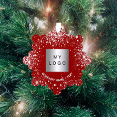Red silber Glitzer - elegantes Firmenlogo Ornament Karte