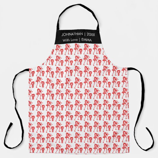 Red Silhouette Dance Schürze (Vorderseite)