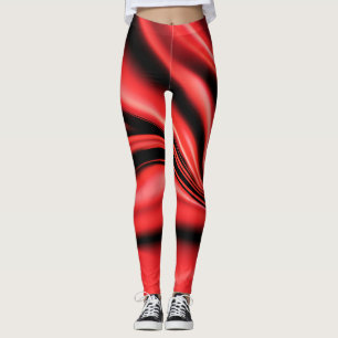 Red Silk Satin Luxus Leggings