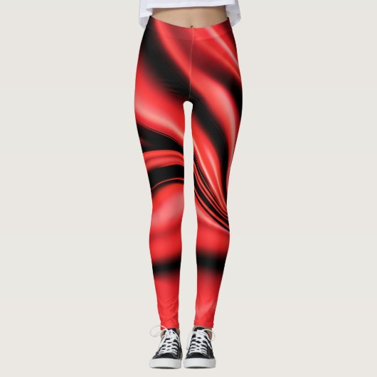 Red Silk Satin Luxus Leggings (Vorderseite)