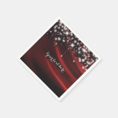 Red Silk & Sparkle Glam Hollywood Party Serviette (Ecke)