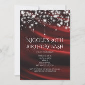 Red Silk & Sparkle Gold Glam jede Veranstaltung Ei Einladung (Vorderseite)