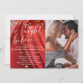 Red Silk The Night Before Probe Dinner Foto Einladung (Vorderseite)