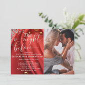 Red Silk The Night Before Probe Dinner Foto Einladung (Stehend Vorderseite)