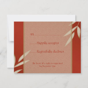 Red Silk Wedding RSVP Card Karte