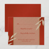 Red Silk Wedding RSVP Card Karte (Vorne/Hinten)