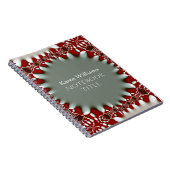 Red Silver Abstrakt Batik Notebook Notizblock (Rechte Seite)