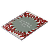 Red Silver Abstrakt Batik Notebook Notizblock (Linke Seite)