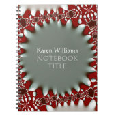 Red Silver Abstrakt Batik Notebook Notizblock (Vorderseite)