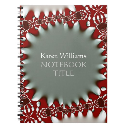 Red Silver Abstrakt Batik Notebook Notizblock (Vorderseite)
