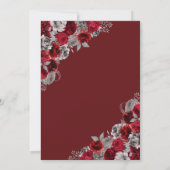 Red Silver Butterfly Princess Quinceanera Einladung (Rückseite)