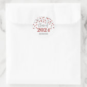 Red Silver Confetti Abschluss 2024 Runder Aufkleber (Tasche)