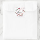 Red Silver Confetti Abschluss 2025 Quadratischer Aufkleber (Tasche)