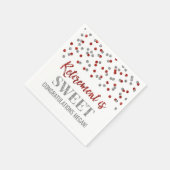 Red Silver Confetti Retirement ist Sweet Serviette (Ecke)