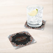 Red Silver Diamonds Wedding Anniversary Box Rechteckiger Pappuntersetzer (Vor Ort)