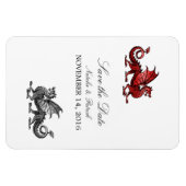 Red Silver Dragon Save the Date Magnet (Horizontal)