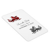 Red Silver Dragon Save the Date Magnet (Rechte Seite)