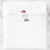 Red Silver Dragon Save the Date Stickers (Tasche)