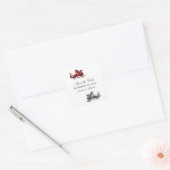 Red Silver Dragon Save the Date Stickers (Umschlag)