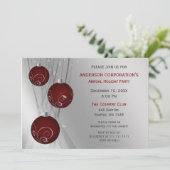 Red Silver Festivals Feiertag Einladung (Stehend Vorderseite)