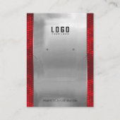 Red Silver Frame Moderne Halsketten Ohrringe Visitenkarte (Vorderseite)