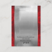 Red Silver Frame Moderne Halsketten Ohrringe Visitenkarte (Rückseite)