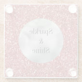 Red Silver Glitzer Glasuntersetzer (Rückseite)