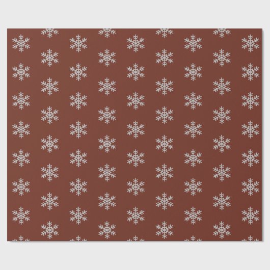 Red Silver Glitzer Schneeflocken Geschenkpapier (Flach)