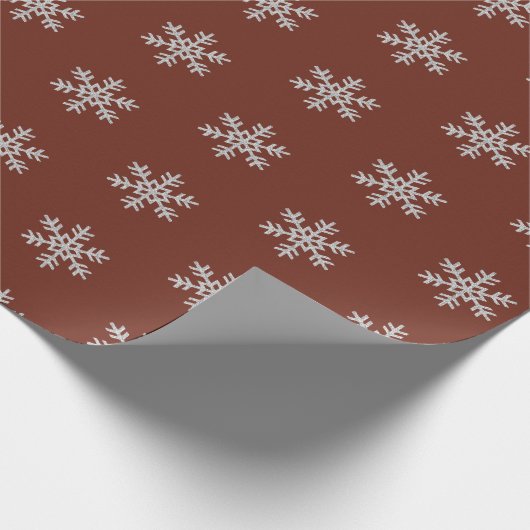Red Silver Glitzer Schneeflocken Geschenkpapier (Ecke)