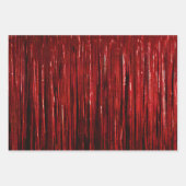 Red Silver Gold Glam Tinsel Streifen Geschenkpapier Set (Vorderseite 3)