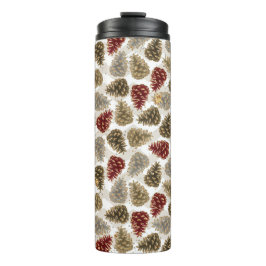 RED SILVER GOLD URLAUB WINTER ACORNS THERMOSBECHER