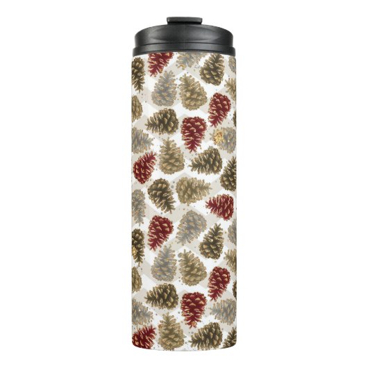 RED SILVER GOLD URLAUB WINTER ACORNS THERMOSBECHER (Vorderseite)