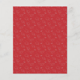 Red & Silver Graduation Cap Toss Scrapbook Paper