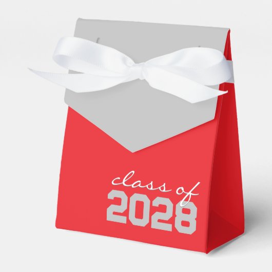 Red & Silver Grau Abschluss Gefälligkeitsboxen Geschenkschachtel (Vorderseite)