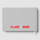 Red & Silver Grau Abschluss Personalisiert Gästebuch (Rückseite)
