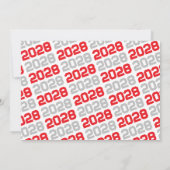 Red & Silver Gray Abschluss Foto Einladung (Rückseite)